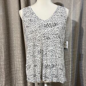 Nine West Monochrome Patterned Tank Top